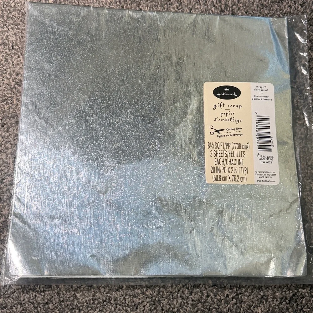 5/$25 VINTAGE Birthday Wrapping Paper Silver Shimmer